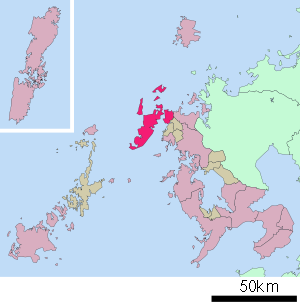 Lage Hirados in der Präfektur