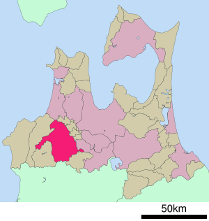 Lage Hirosakis in der Präfektur
