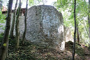 Äußerer Mauerring mit Turmrest