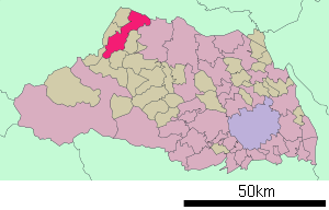 Lage Honjōs in der Präfektur