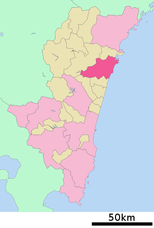 Lage Hyūgas in der Präfektur