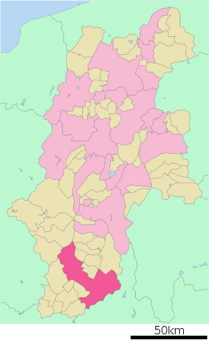 Lage Iidas in der Präfektur
