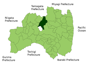 Lage Inawashiros in der Präfektur