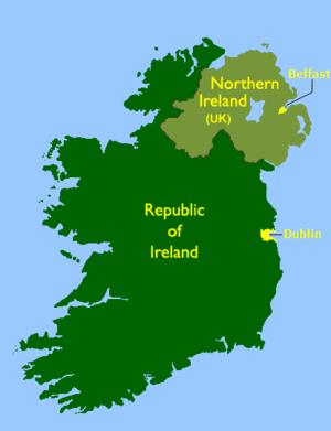 Politische Karte Irlands