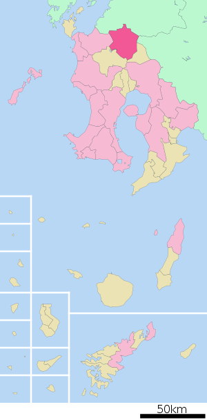 Lage Isas in der Präfektur