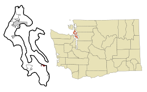 Island County Washington Incorporated and Unincorporated areas Langley Highlighted.svg