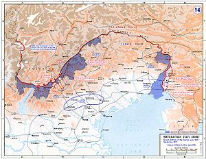 Karte der Italienfront 1915–1917