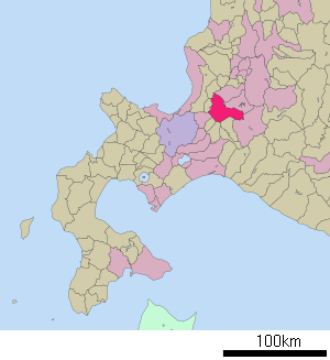 Lage Iwamizawas in der Präfektur
