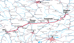 Strecke der Bahnstrecke Saal–Kelheim