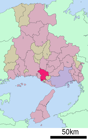 Lage Kakogawas in der Präfektur