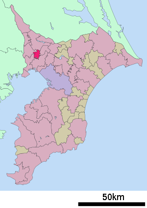 Lage Kamagayas in der Präfektur