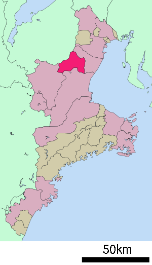 Lage Kameyamas in der Präfektur