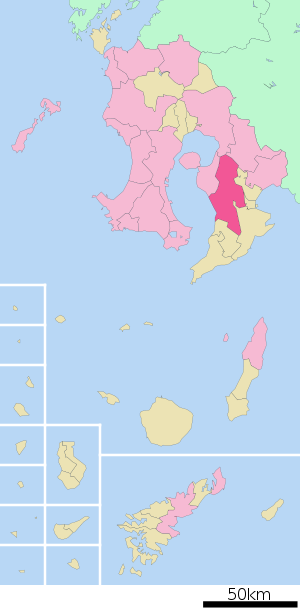 Lage Kanoyas in der Präfektur