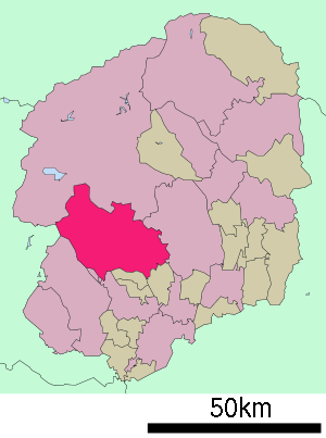 Lage Kanumas in der Präfektur