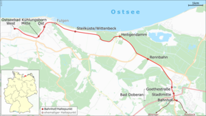 Strecke der Bäderbahn Molli