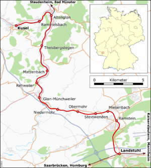 Strecke der Bahnstrecke Landstuhl–Kusel