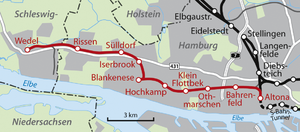 Strecke der Altona-Blankeneser Eisenbahn