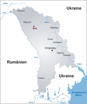 Lage von Bălți in Moldawien