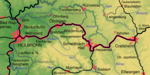 Strecke der Hohenlohebahn