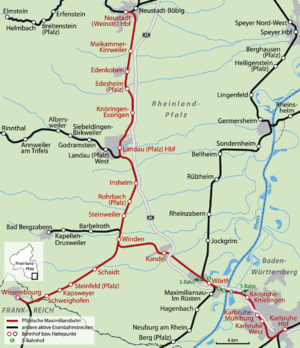 Strecke der Pfälzische Maximiliansbahn