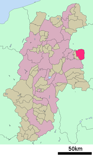 Lage Karuizawas in der Präfektur