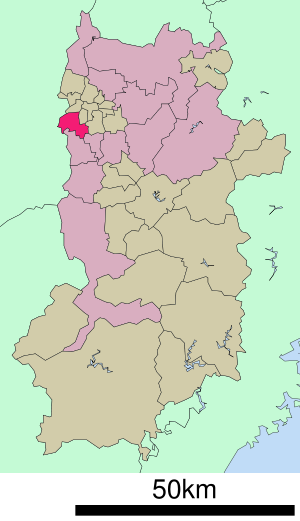 Lage Kashibas in der Präfektur