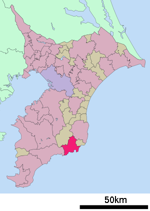 Lage Katsuuras in der Präfektur