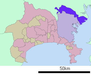 Lage Kawasakis in der Präfektur