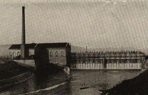 Kombiniertes Wasser- und Kohlekraftwerk in Kiebingen im Jahr 1910