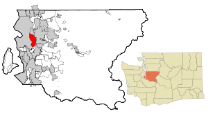 King County Washington Incorporated and Unincorporated areas Mercer Island Highlighted.svg