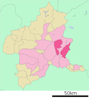 Lage Kiryūs in der Präfektur