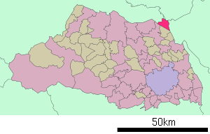 Lage Kitakawabes in der Präfektur