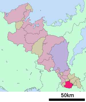 Lage Kizugawas in der Präfektur