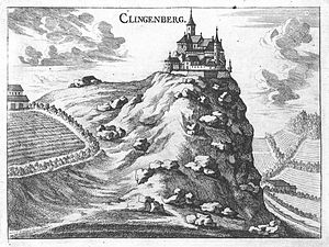 Klingenberg um 1674, Stich von G.M.Vischer