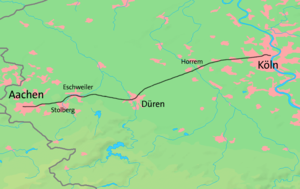 Strecke der Schnellfahrstrecke Köln–Aachen