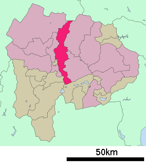 Lage Kōfus in der Präfektur