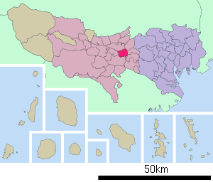 Lage Koganeis in der Präfektur
