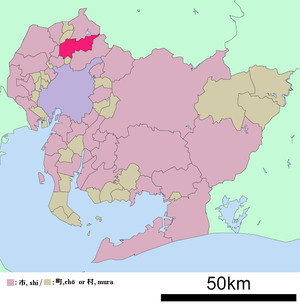 Lage Komakis in der Präfektur