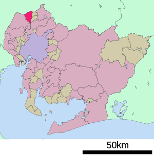 Lage Kōnans in der Präfektur