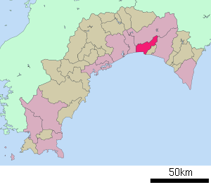 Lage Kōnans in der Präfektur