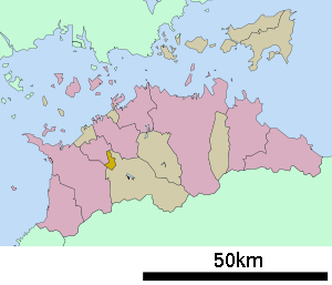Lage Kotohira (Kagawa)s in der Präfektur
