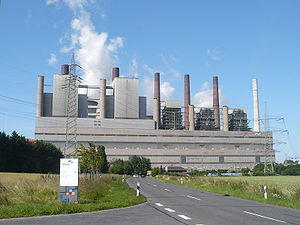 Bestandskraftwerk (ohne BoA-Neubau); Blöcke A (rechts) bis E (links)