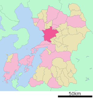 Lage Kumamotos in der Präfektur