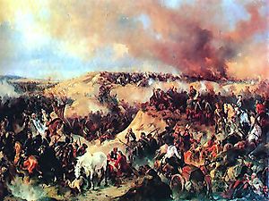 Die Schlacht bei Kunersdorf. Nicht zeitgenössisches Historiengemälde von Alexander von Kotzebue