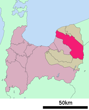 Lage Kurobes in der Präfektur