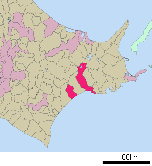 Lage Kushiros in der Präfektur