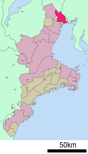 Lage Kuwanas in der Präfektur