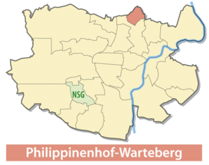 Lage von Philippinenhof-Warteberg in Kassel