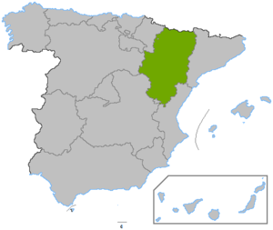 Lage Aragoniens in Spanien