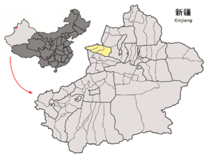 Location of Börtala Prefecture within Xinjiang (China).png
